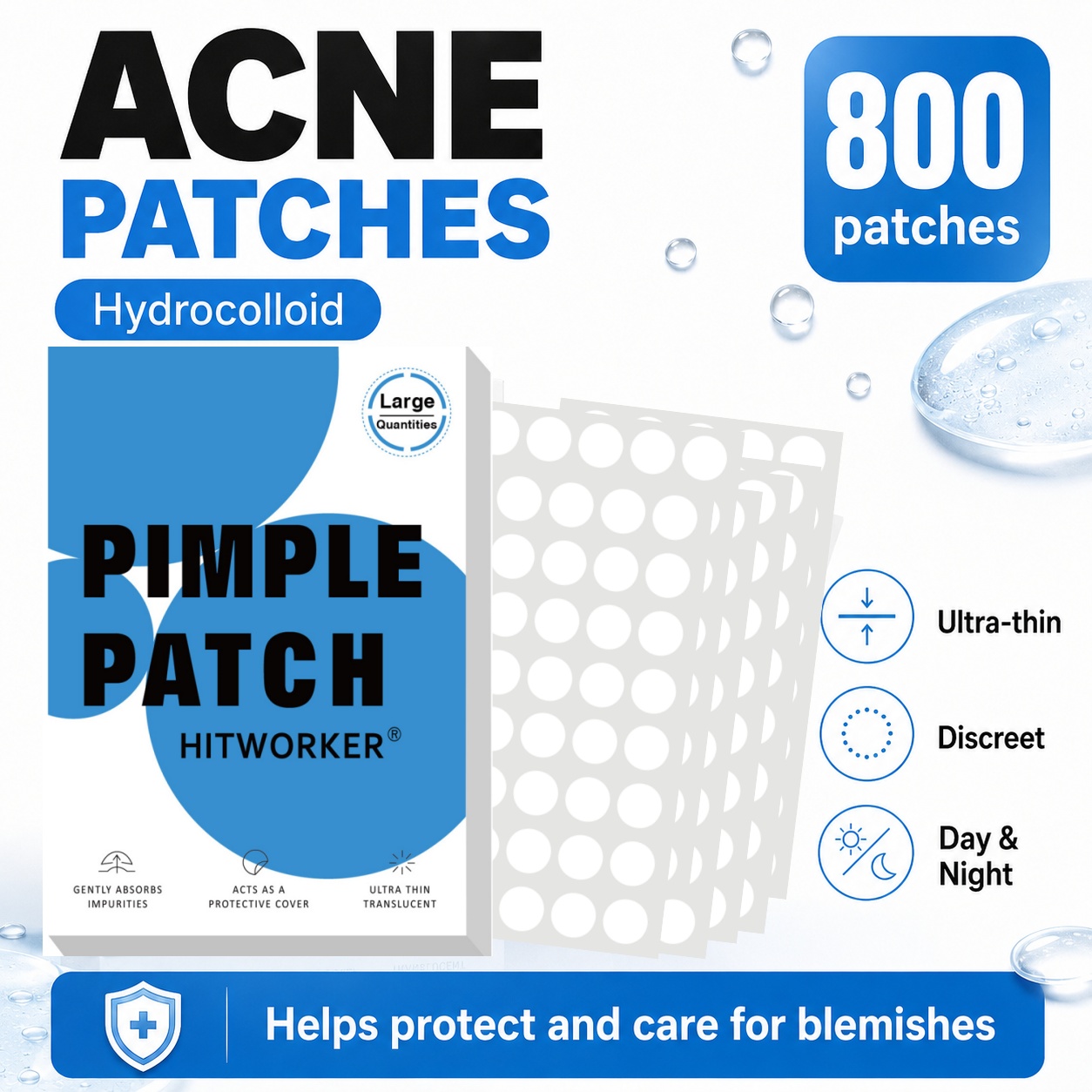 800 Stück Hydrokolloid-Akne-Pf – Skincare Acne Bewertung und Preis